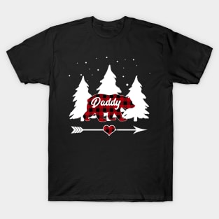 Daddy Bear Buffalo Red Plaid Matching Family Christmas T-Shirt